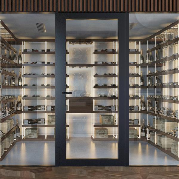 Cave à vin sur mesure la transparence / bois