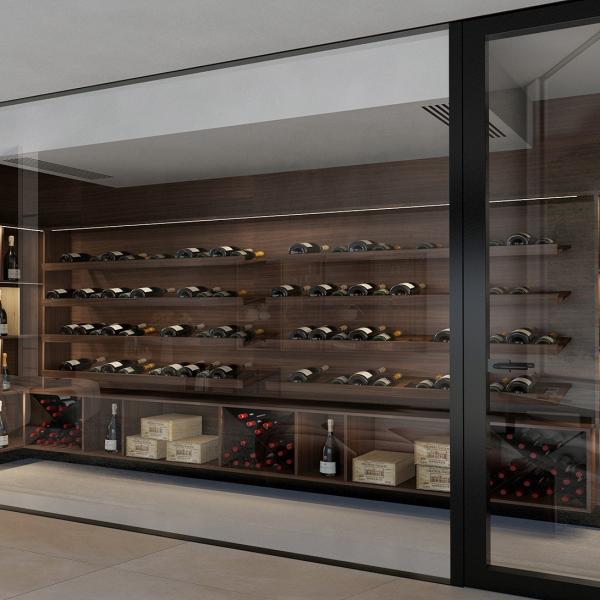 Exclusive, refined wine room