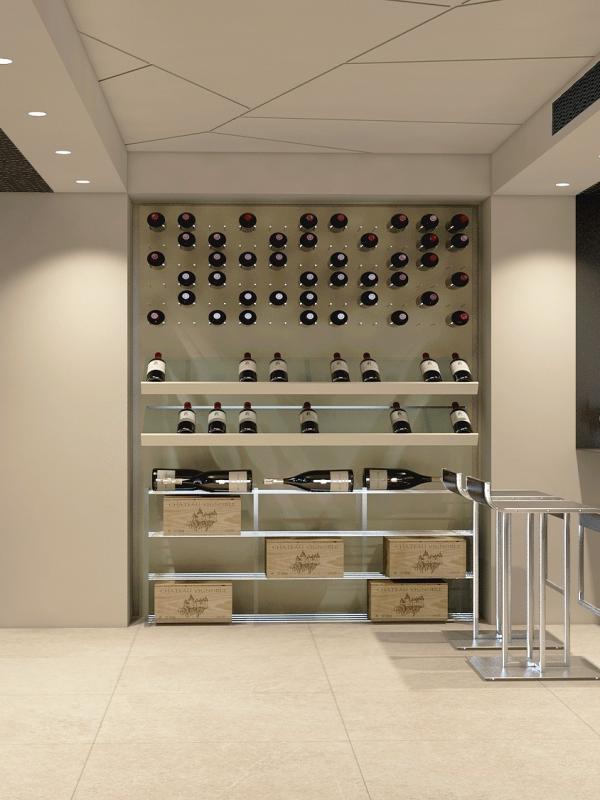 Sala de vino moderna de diseño minimalista